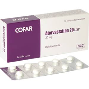 ATORVASTATINA 20MG X COMPRIMIDO - COFAR