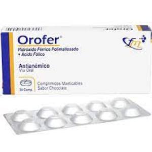 OROFER/HIERRO 100 MG X COMP. MASTICABLE