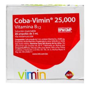 COBA VIMIN 25.000 X 3 ML SOLUCIÒN INYECTABLE