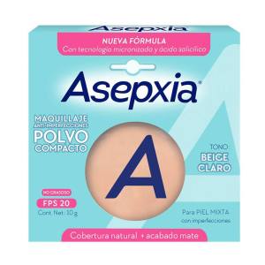 ASEPXIA MAQUILLAJE POLVO COMPACTO BEIGE CLARO