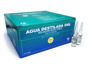 AGUA DESTILADA AMP.  UNIVERSAL PHARMA X 5  ML