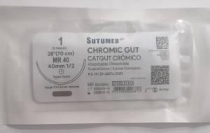 HILO CATGUT CROMICO  N°1  MR 40  SUTUMED