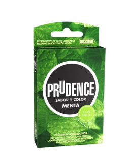 PRUDENCE SABOR Y COLOR MENTA X 3 PRESERVATIVOS
