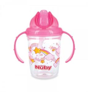 BIBERON VASO PLASTICO FLIP N SIP 12M+  240ML/8OZ  DE TRITAN NUBY