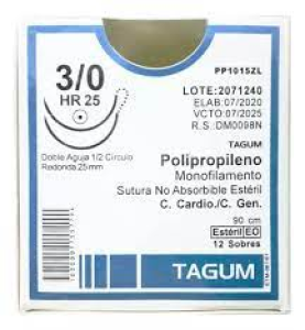 HILO POLIPROPILENO  N°3-0  MR 26 SUTUMED