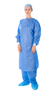 MANDIL SIMPLE DESCARTABLE NO ESTERILIZADO R & G AZUL