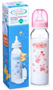 BIBERON CAMERA VIDRIO HI-HEAT RESISTANT X 240 ML/8 OZ ROSA MOD 22011