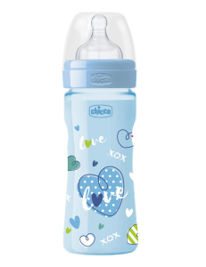 BIBERON VIDRIO WELL - BEING BOTTLE 2M+ 250 ML/9 OZ CHICCO