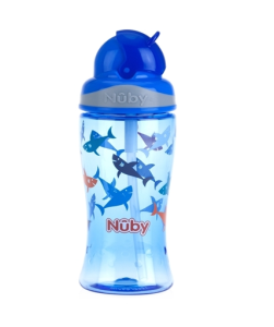 VASO PLASTICO FLIT-IT BOOST X360 ML/12 OZ CON PIPETA NUBY AZUL