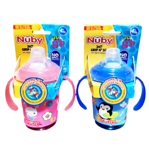 BIBERON PLASTICO 360 GRIP N SIP/ 32 GRIP X 240ML/8OZ DE TRITAN NUBY