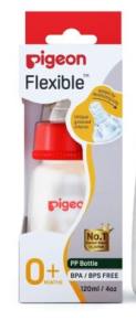 BIBERON PIGEON FLEXIBLE 120ML ROJO