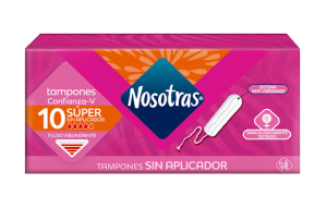 TAMPON SUPER SIN APLICADOR  X 10 NOSOTRAS