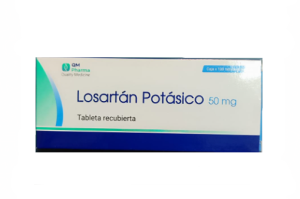 LOSARTAN POTASICO 50MG X TABLETA RECUB QM PHARMA