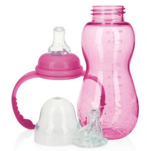 BIBERON PLASTICO VASITO DE 3 ETAPAS X 300ML/10 OZ TRITAN NUBY ROSA