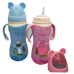 BIBERON GHIRAFF X 300ML 2 IN WIDE NECK PP BOTTLE WITH DOUBLE HANDLE