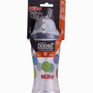 VASO PLASTICO FLIT-IT BOOST X360 ML/12 OZ CON PIPETA NUBY NEGRO