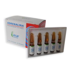 ADRENALINA 1MG X AMPOLLA - ECAR