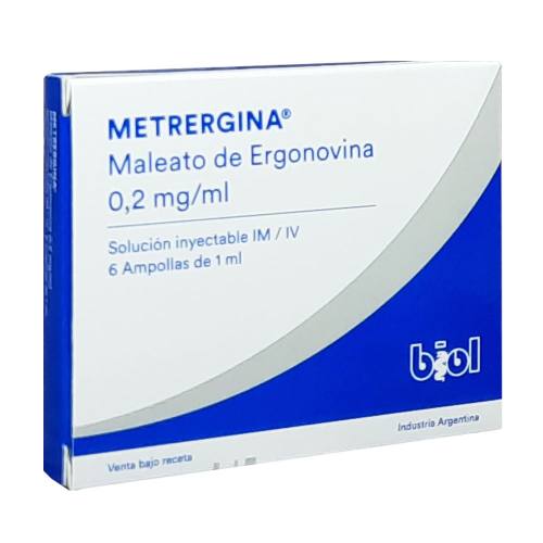 METRERGINA/ERGOMETRINA 0.2 MG X AMPOLLA