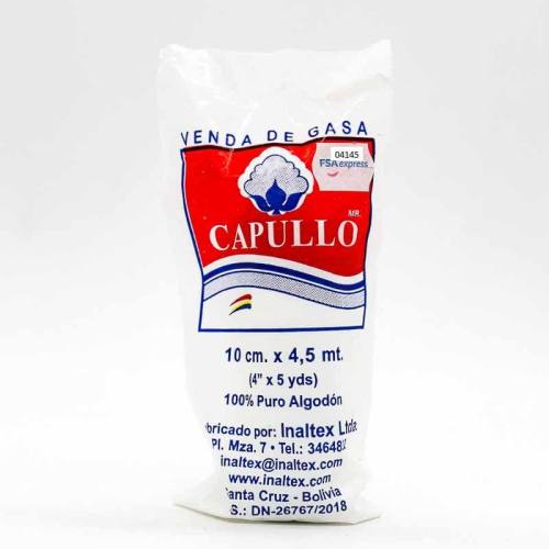 VENDA DE GASA 10 CM X 4.5 M X UNIDAD - CAPULLO