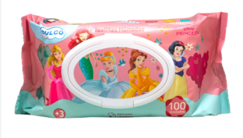 TOALLAS  HUMEDAS DULCO PRINCESA  X 100 UNIDADES