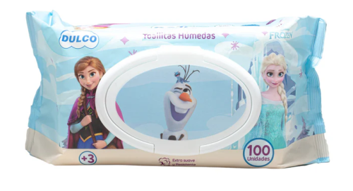 TOALLAS  HUMEDAS DULCO FROZEN  X 100 UNIDADES