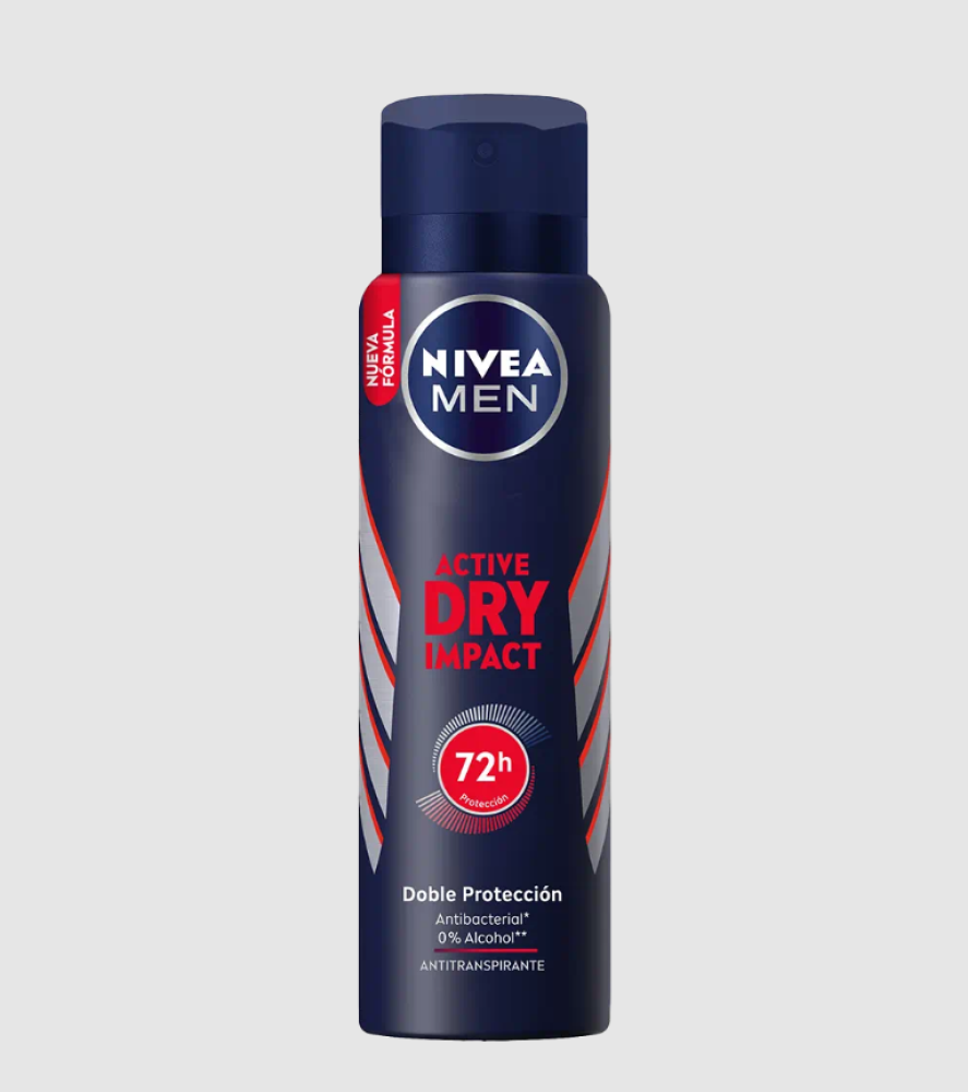 NIVEA DESODORANTE MEN ACTIVE DRY IMPACT 72H X 150 ML