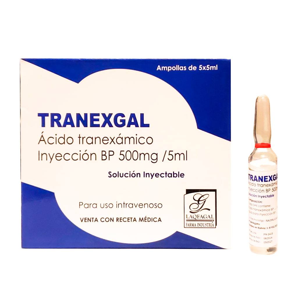 TRANEXGAL (ACIDO TRANEXAMICO) 500MG/5ML X AMPOLLA
