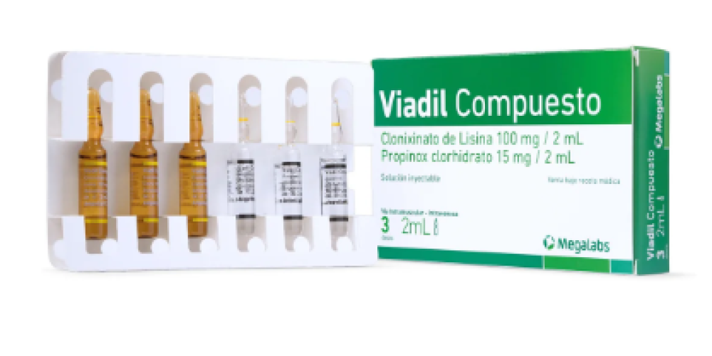 VIADIL COMPUESTO 100 MG/15 MG AMP. X 2 ML