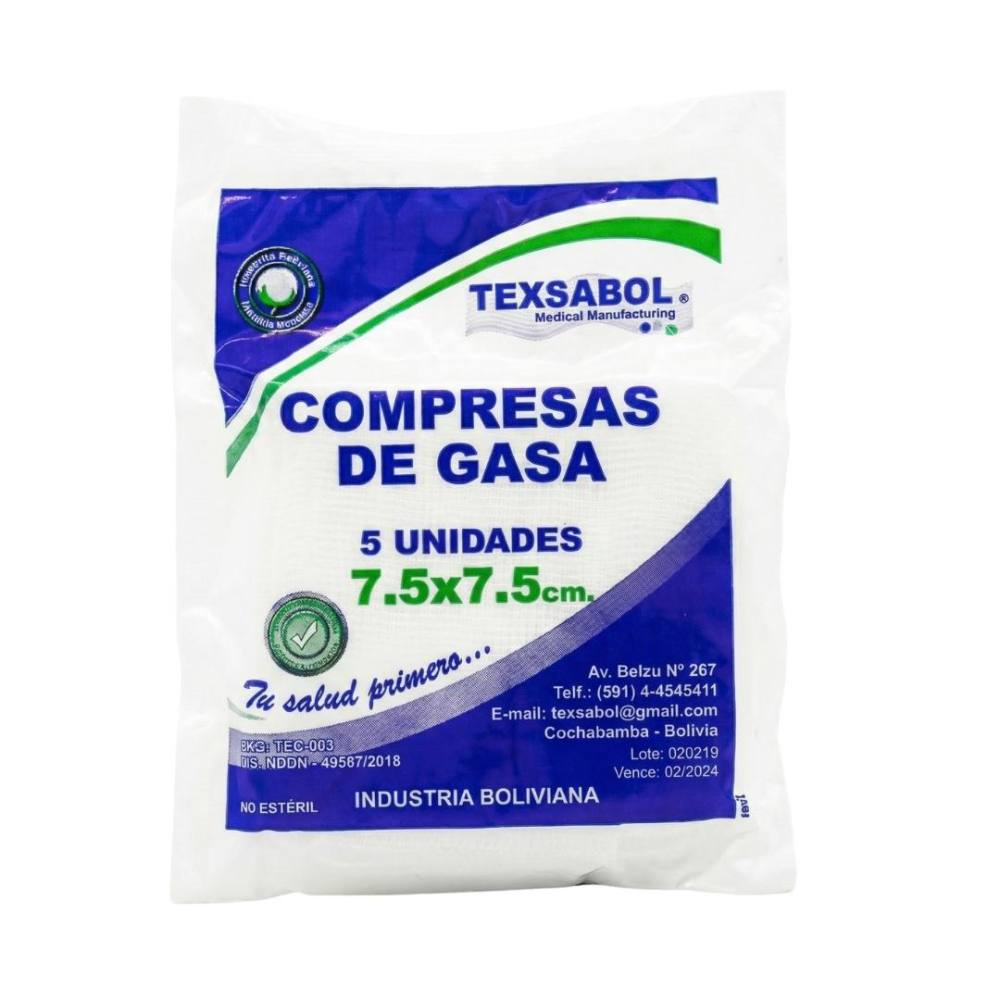 COMPRESA DE GASA 7.5 CM X 5 - TEXSABOL