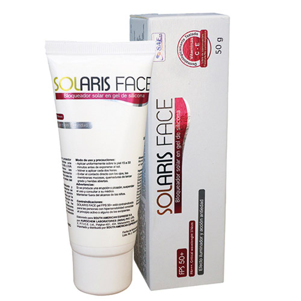 SOLARIS FACE GEL SILICONA FPS 50+ X 50 G