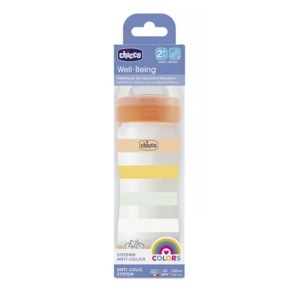 BIBERON PLASTICO 2M+ WELL BEING 250ML/9OZ CHICCO