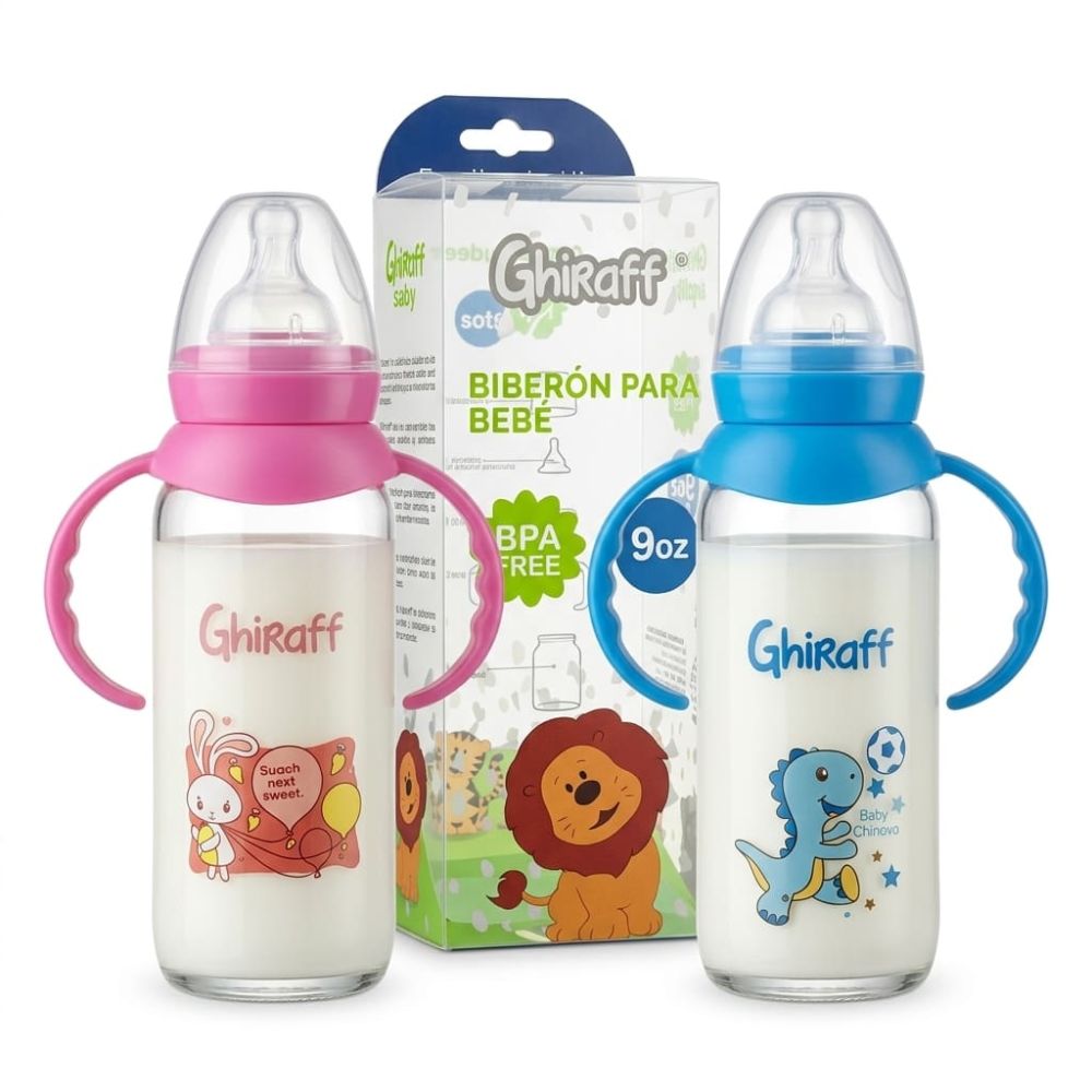 GHIRAFF BIBERON 9OZ VIDRIO
