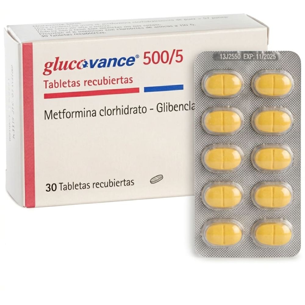 GLUCOVANCE 500/5 MG X TABLETAS RECUBIERTAS