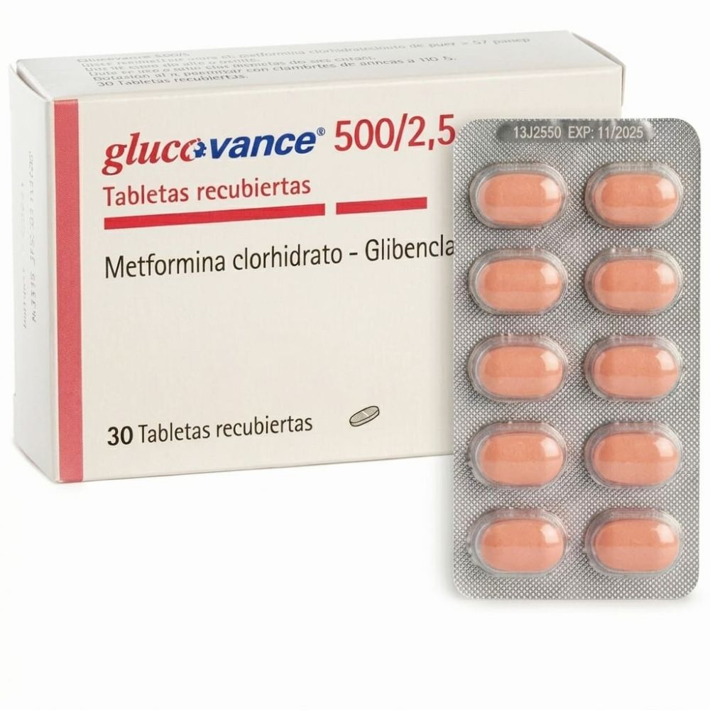 GLUCOVANCE  500/2.5 X COMP. RECUB.