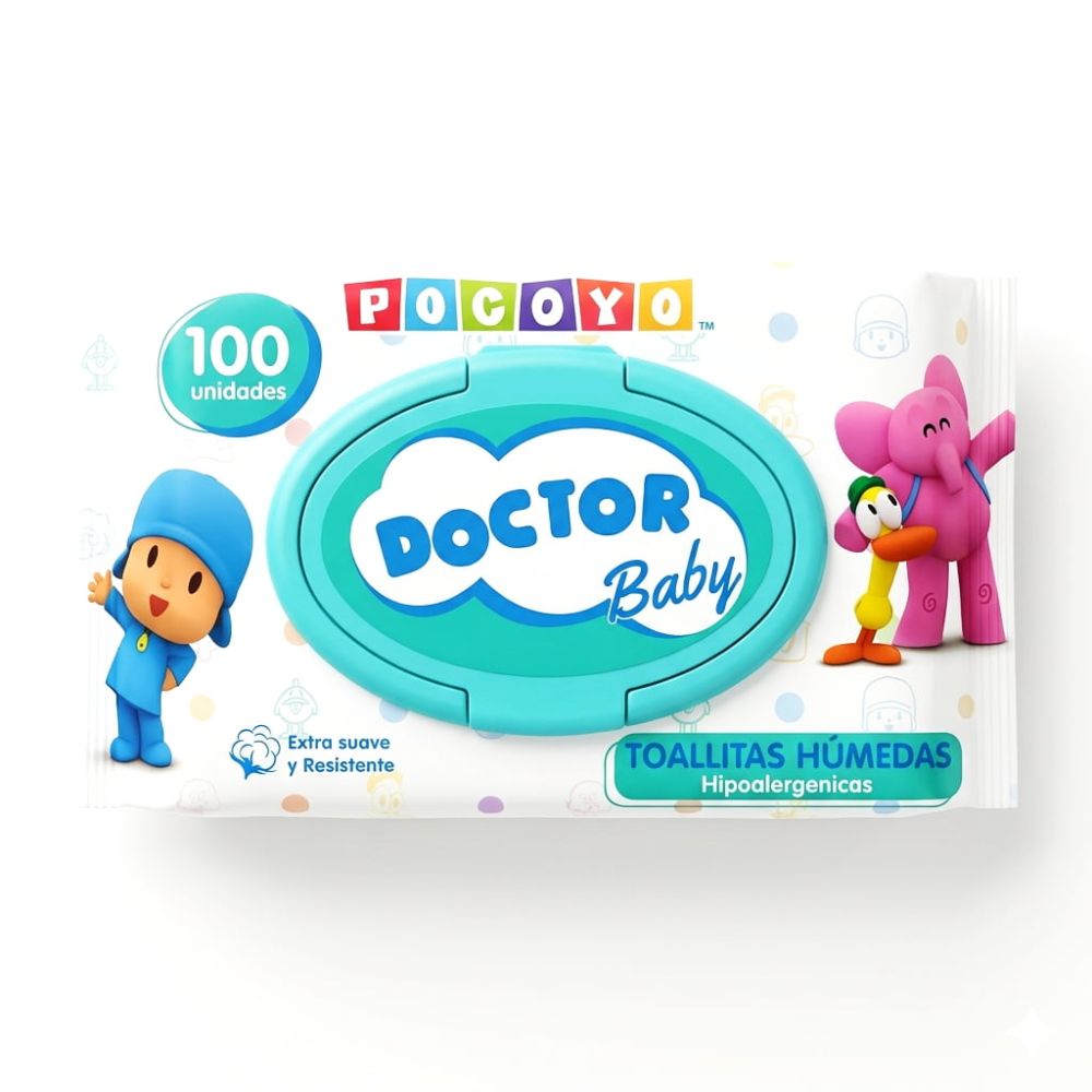 TOALLAS  HUMEDAS DOCTOR BABY POCOYO X100 UNIDADES