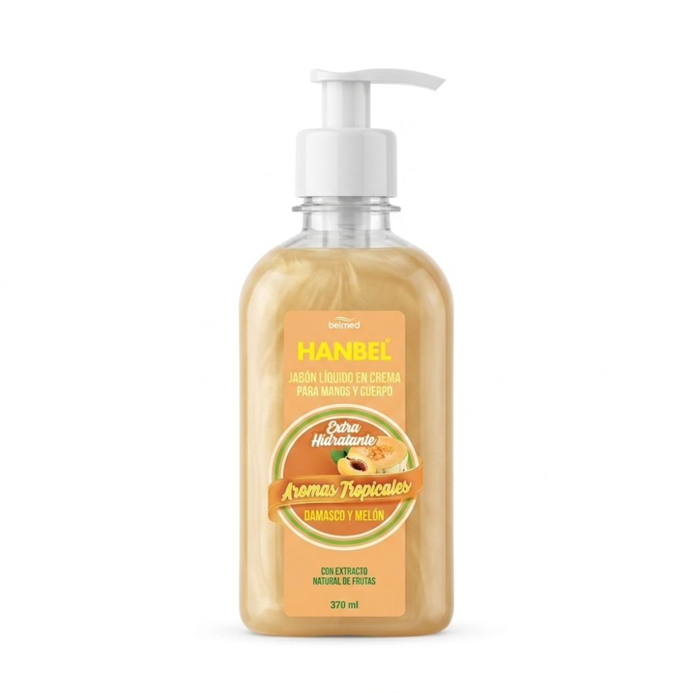 HANBEL JABON LIQUIDO DAMASCO Y MELON X 370 ML