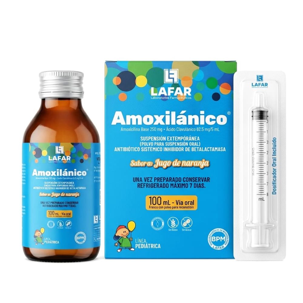 AMOXILANICO 250MG/62.5MG X 100ML SUSPENSION