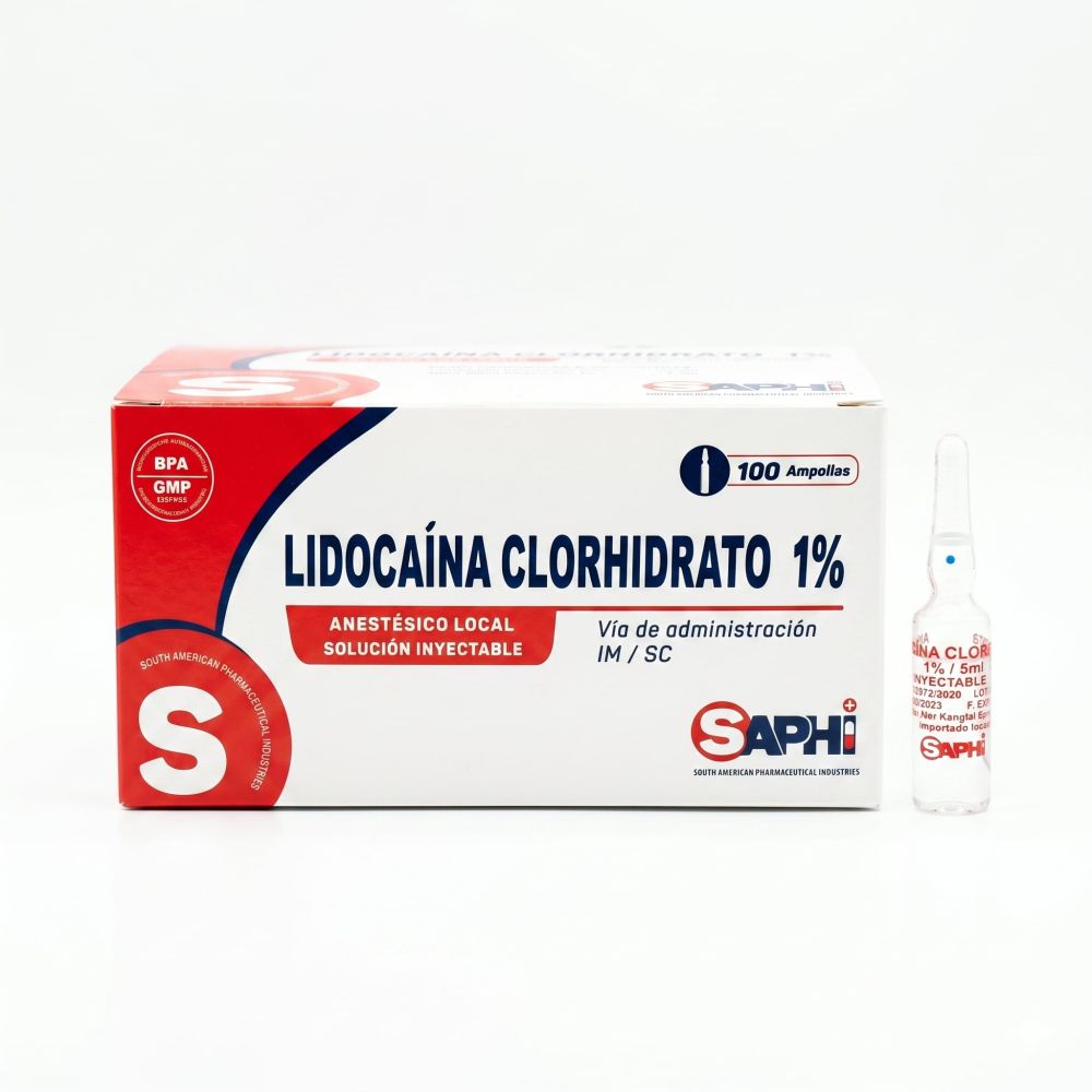 AGUA LIDOCAINA 1%  5 ML X AMPOLLA SAPHI