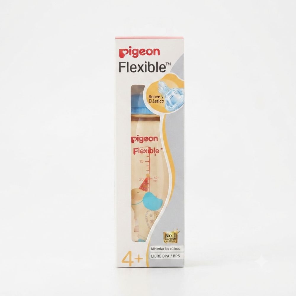BIBERON PIGEON FLEXIBLE 240ML CELESTE ELEFANTE