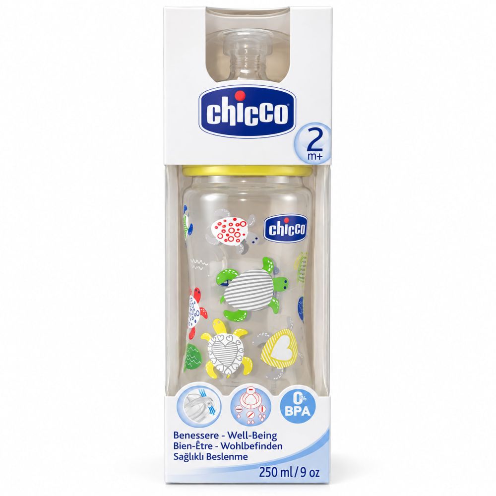 CHICCO BIBERON +2M 9 OZ TORTUGA AMAR X 250 ML